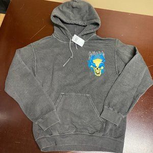 Lil Skies Mens Gray Skull Long Sleeve Kangaroo Pockets Pullover Hoodie Size S